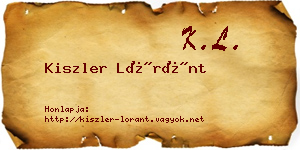 Kiszler Lóránt névjegykártya