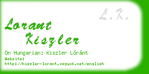 lorant kiszler business card
