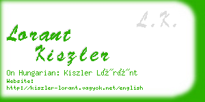 lorant kiszler business card